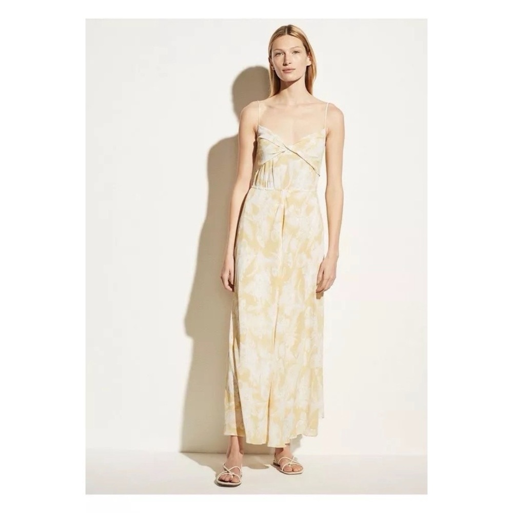 Vince Wheat Twist Knot Drape Maxi Dress